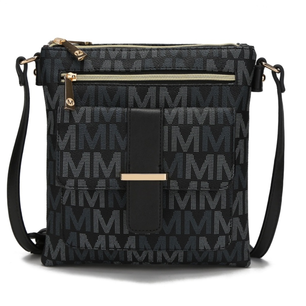 MKF Black Monogram Crossbody Bag